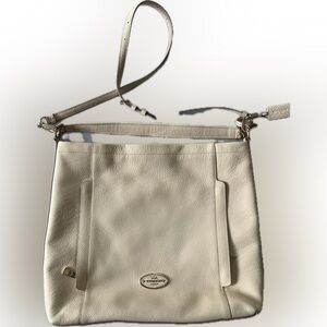 Coach Cream/ Peach Leather Crossbody Bag